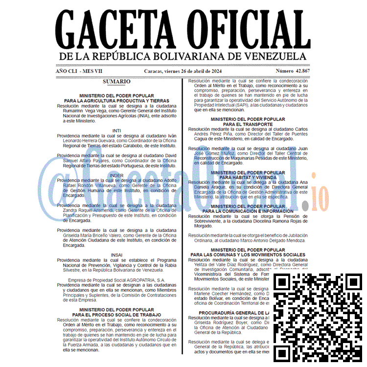 Gaceta Oficial, Gaceta 42867, Gaceta 42867 HD, Gaceta #42867, Gaceta Oficial Venezuela #42867