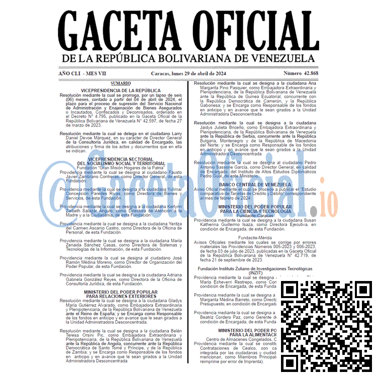 Gaceta Oficial, Gaceta 42868, Gaceta 42868 HD, Gaceta #42868, Gaceta Oficial Venezuela #42868