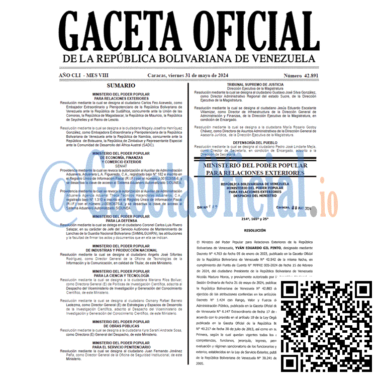 Gaceta Oficial, Gaceta 42891, Gaceta 42891 HD, Gaceta #42891, Gaceta Oficial Venezuela #42891