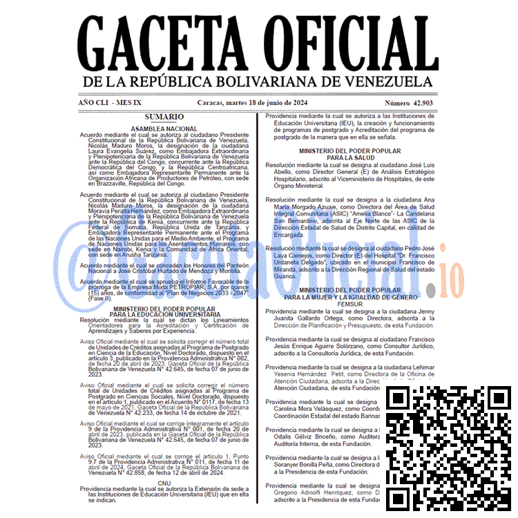 Gaceta Oficial, Gaceta 42903, Gaceta 42903 HD, Gaceta #42903, Gaceta Oficial Venezuela #42903