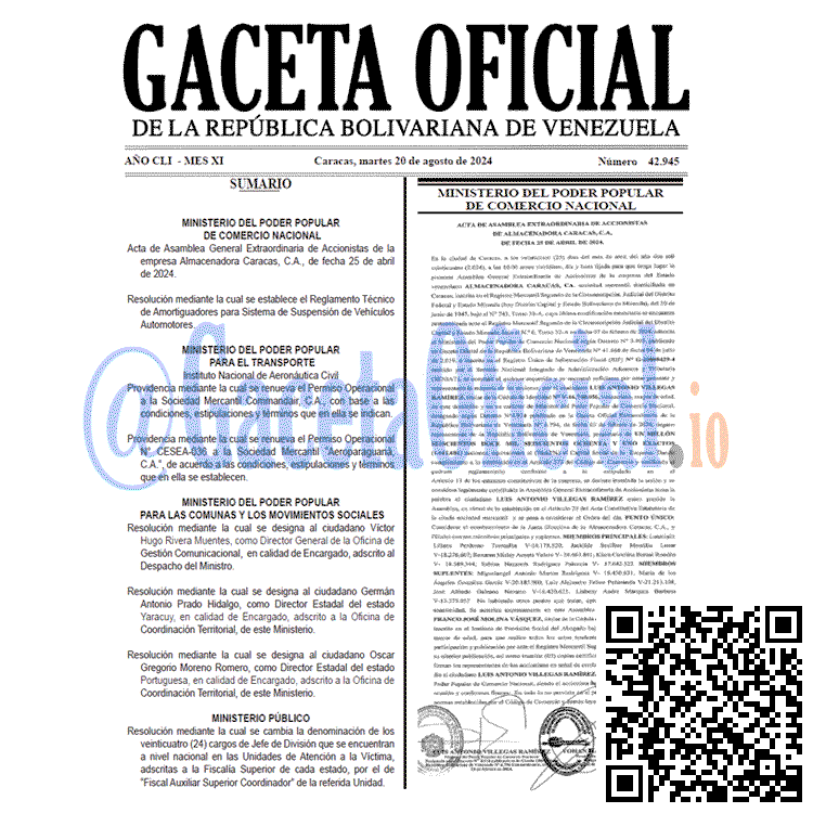 Gaceta Oficial, Gaceta 42945, Gaceta 42945 HD, Gaceta #42945, Gaceta Oficial Venezuela #42945