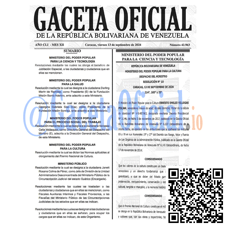 Gaceta Oficial, Gaceta 42963, Gaceta 42963 HD, Gaceta #42963, Gaceta Oficial Venezuela #42963