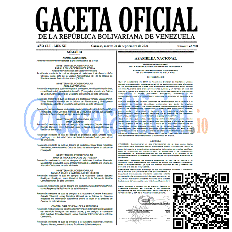 Gaceta Oficial, Gaceta 42970, Gaceta 42970 HD, Gaceta #42970, Gaceta Oficial Venezuela #42970