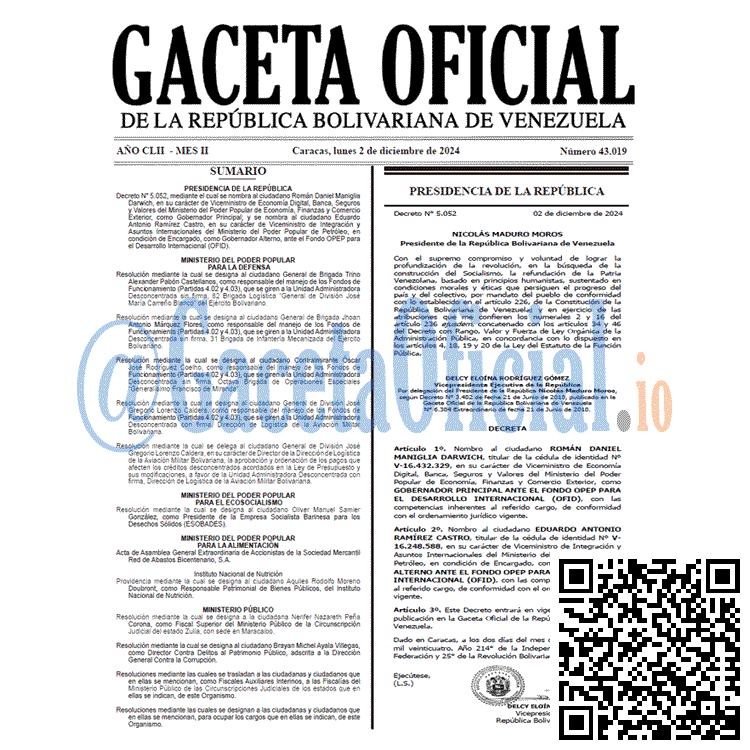Gaceta Oficial, Gaceta 43019, Gaceta 43019 HD, Gaceta #43019, Gaceta Oficial Venezuela #43019