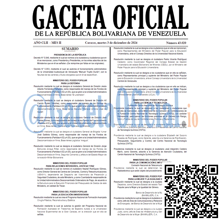 Gaceta Oficial, Gaceta 43020, Gaceta 43020 HD, Gaceta #43020, Gaceta Oficial Venezuela #43020