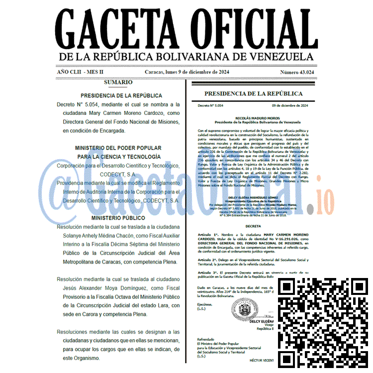 Gaceta Oficial, Gaceta 43024, Gaceta 43024 HD, Gaceta #43024, Gaceta Oficial Venezuela #43024