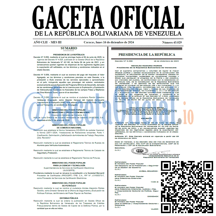 Gaceta Oficial, Gaceta 43029, Gaceta 43029 HD, Gaceta #43029, Gaceta Oficial Venezuela #43029