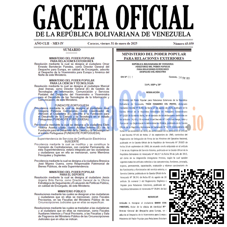 Gaceta Oficial, Gaceta 43059, Gaceta 43059 HD, Gaceta #43059, Gaceta Oficial Venezuela #43059