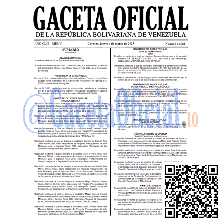 Gaceta Oficial, Gaceta 43081, Gaceta 43081 HD, Gaceta #43081, Gaceta Oficial Venezuela #43081
