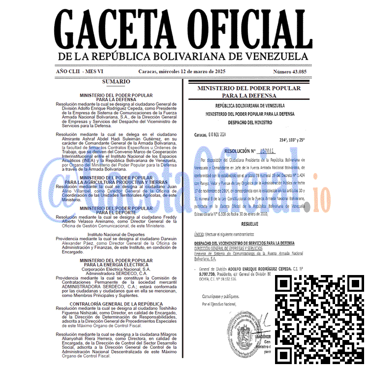 Gaceta Oficial, Gaceta 43085, Gaceta 43085 HD, Gaceta #43085, Gaceta Oficial Venezuela #43085