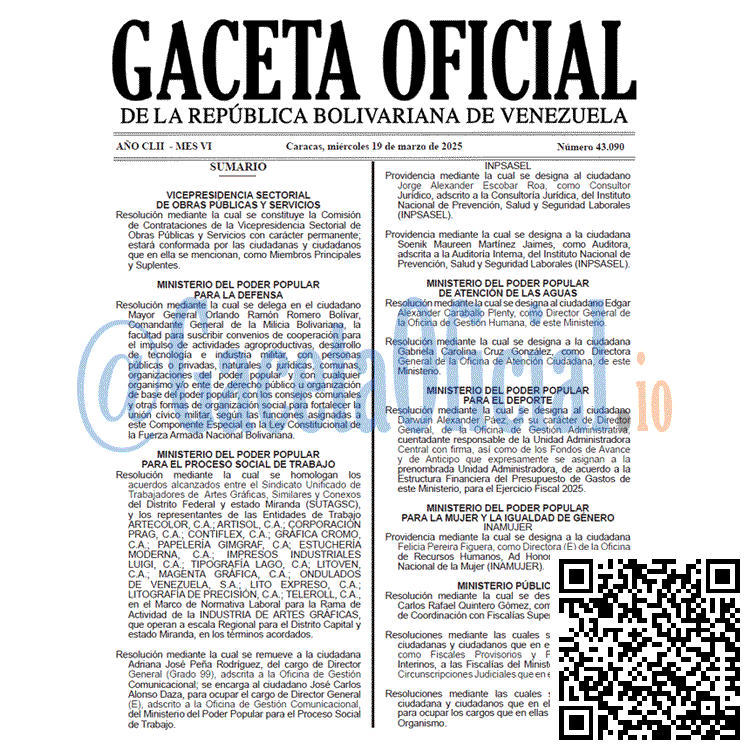 Gaceta Oficial, Gaceta 43090, Gaceta 43090 HD, Gaceta #43090, Gaceta Oficial Venezuela #43090