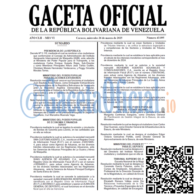 Gaceta Oficial, Gaceta 43095, Gaceta 43095 HD, Gaceta #43095, Gaceta Oficial Venezuela #43095