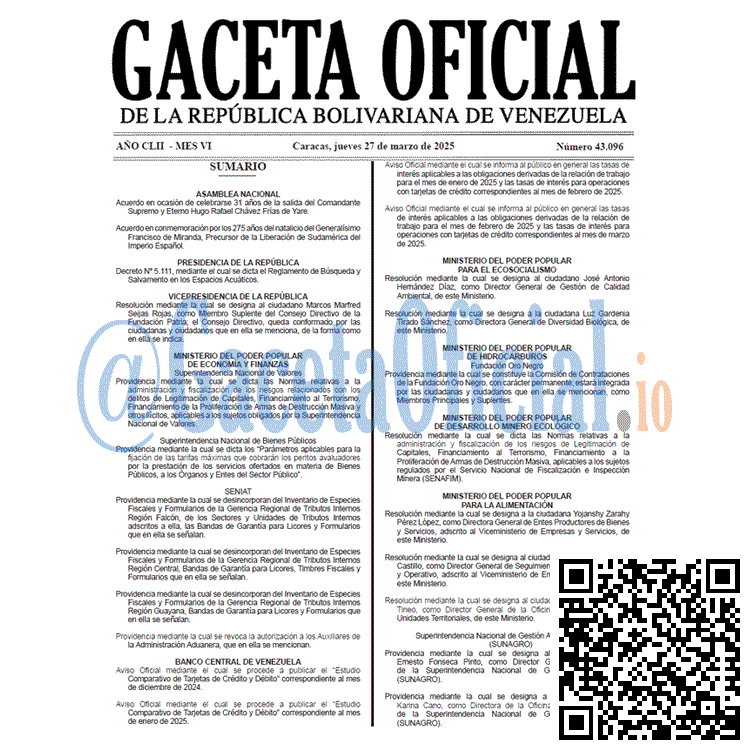 Gaceta Oficial, Gaceta 43096, Gaceta 43096 HD, Gaceta #43096, Gaceta Oficial Venezuela #43096