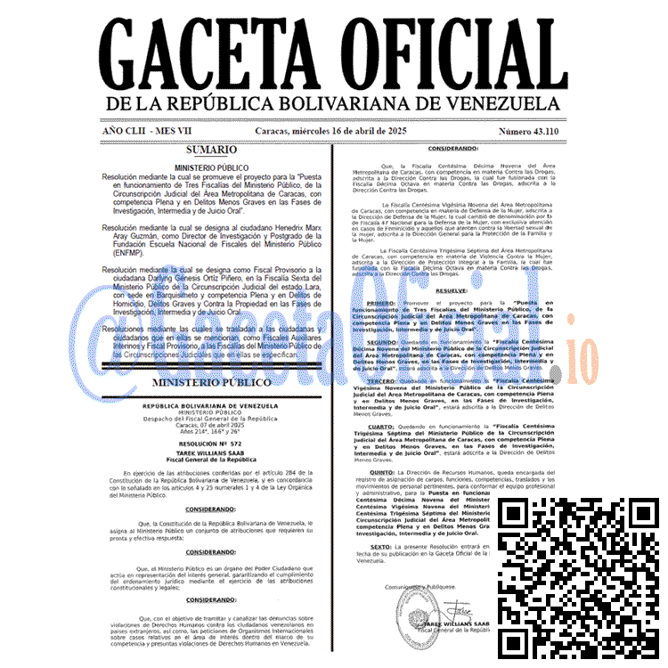Gaceta Oficial, Gaceta 43110, Gaceta 43110 HD, Gaceta #43110, Gaceta Oficial Venezuela #43110