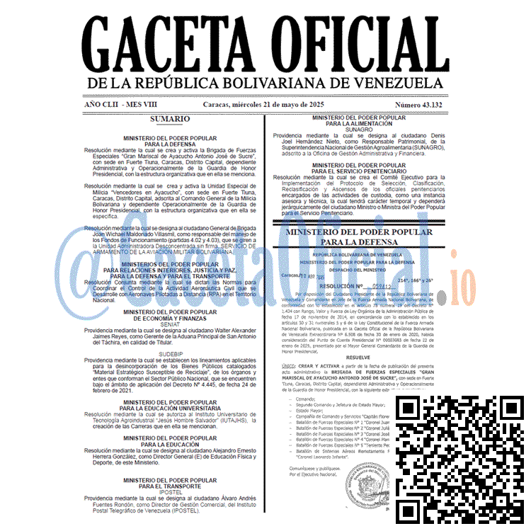 Gaceta Oficial, Gaceta 43132, Gaceta 43132 HD, Gaceta #43132, Gaceta Oficial Venezuela #43132