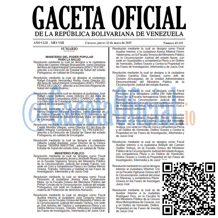 Gaceta Oficial, Gaceta 43133, Gaceta 43133 HD, Gaceta #43133, Gaceta Oficial Venezuela #43133
