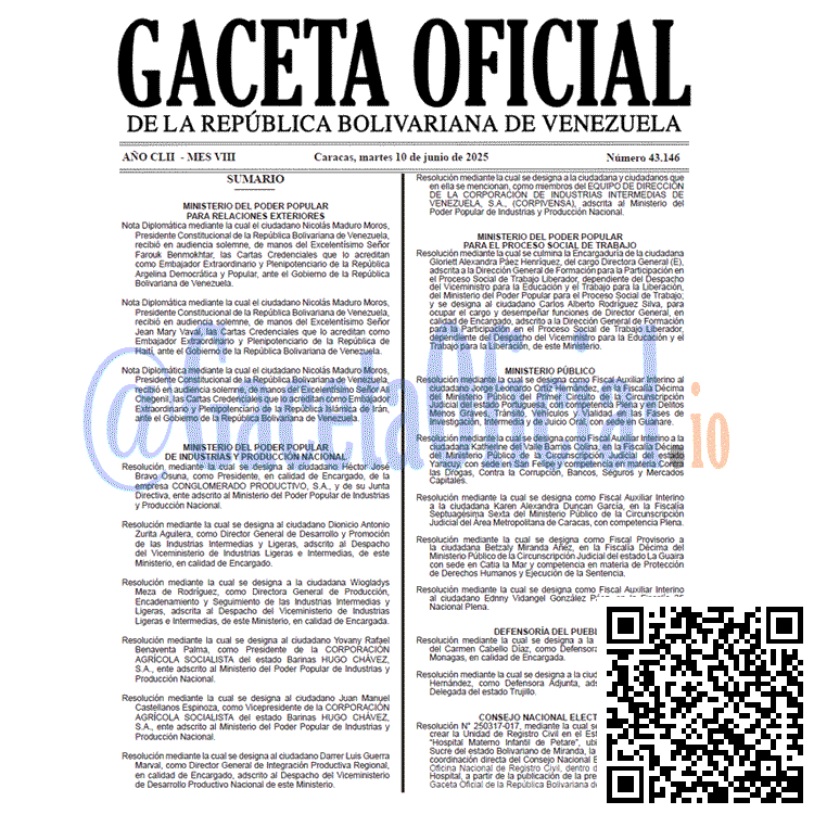 Gaceta Oficial, Gaceta 43146, Gaceta 43146 HD, Gaceta #43146, Gaceta Oficial Venezuela #43146