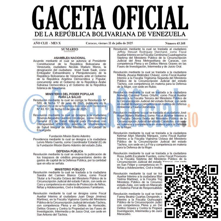 Gaceta Oficial, Gaceta 43168, Gaceta 43168 HD, Gaceta #43168, Gaceta Oficial Venezuela #43168