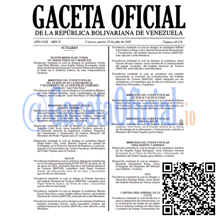 Gaceta Oficial, Gaceta 43170, Gaceta 43170 HD, Gaceta #43170, Gaceta Oficial Venezuela #43170