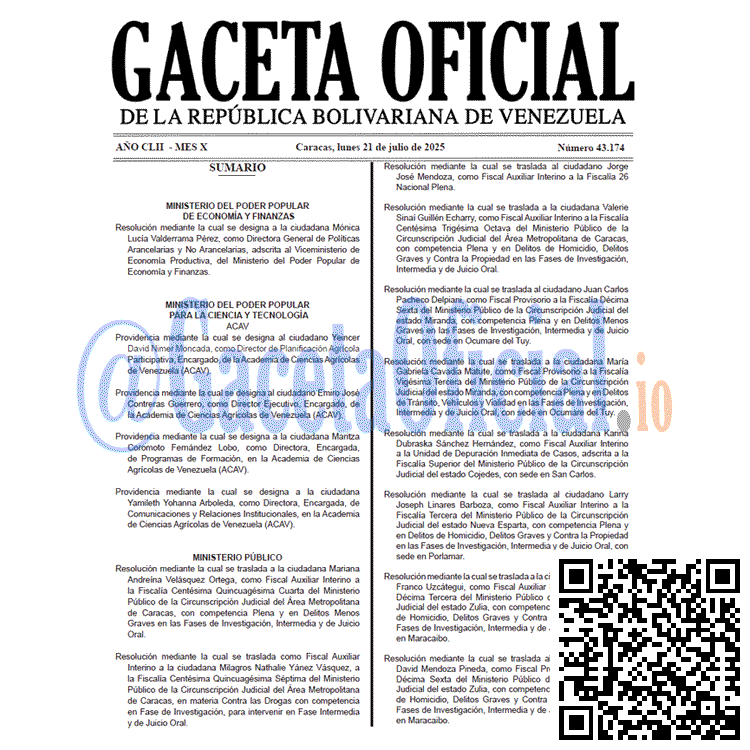 Venezuela Gaceta Oficial 43174 del 21 julio 2025 Gaceta Oficial, Gaceta 43174, Gaceta 43174 HD, Gaceta #43174, Gaceta Oficial Venezuela #43174