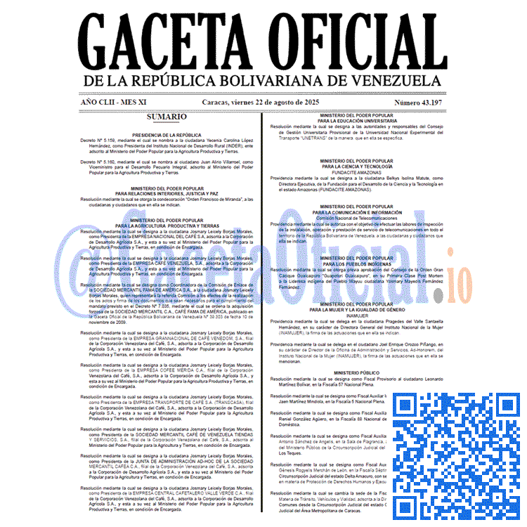 Gaceta Oficial, Gaceta 43197, Gaceta 43197 HD, Gaceta #43197, Gaceta Oficial Venezuela #43197