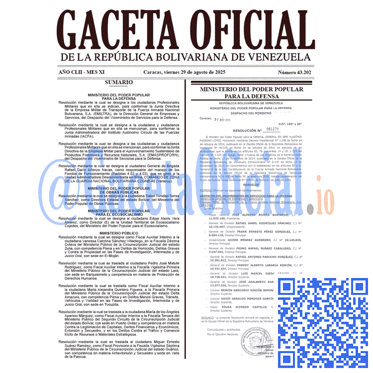 Gaceta Oficial, Gaceta 43202, Gaceta 43202 HD, Gaceta #43202, Gaceta Oficial Venezuela #43202