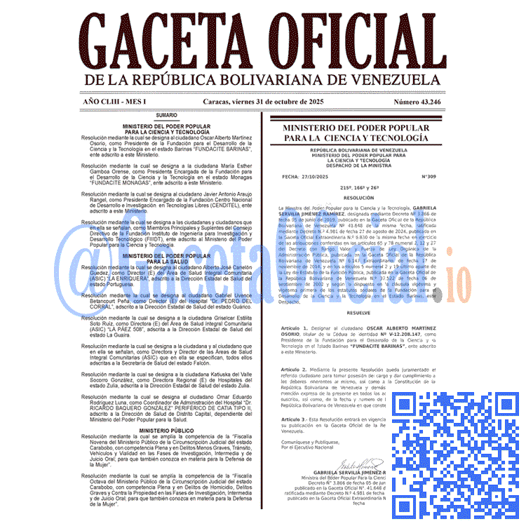 Gaceta Oficial, Gaceta 43246, Gaceta 43246 HD, Gaceta #43246, Gaceta Oficial Venezuela #43246