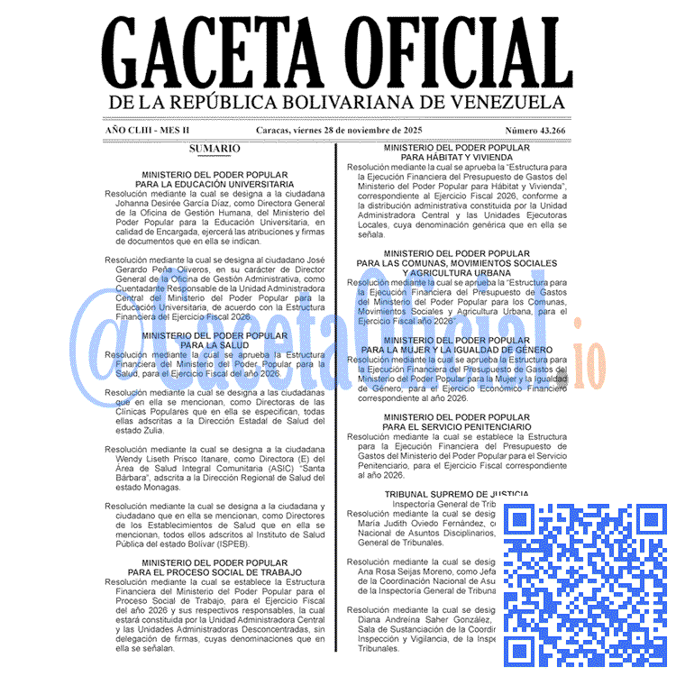 Gaceta Oficial, Gaceta 43266, Gaceta 43266 HD, Gaceta #43266, Gaceta Oficial Venezuela #43266