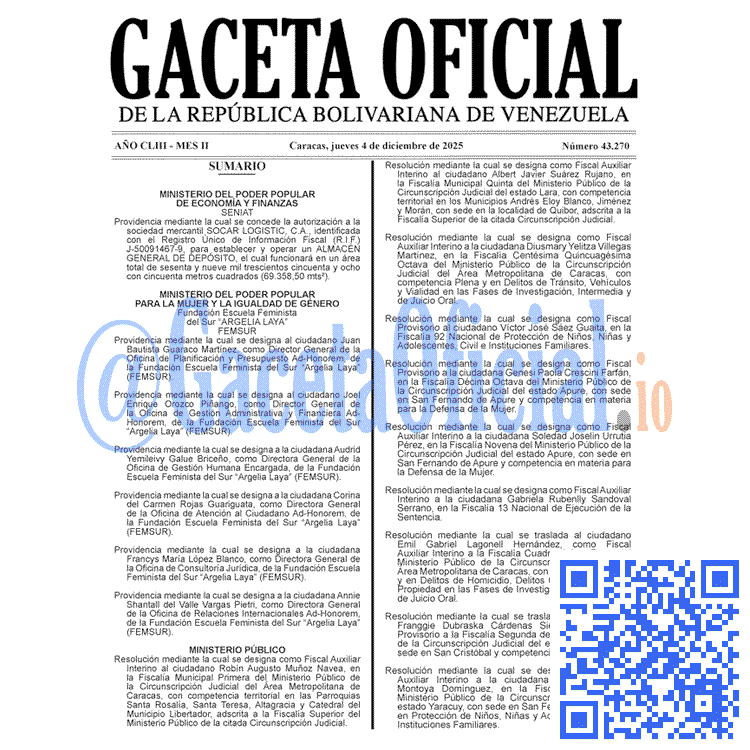 Gaceta Oficial, Gaceta 43270, Gaceta 43270 HD, Gaceta #43270, Gaceta Oficial Venezuela #43270