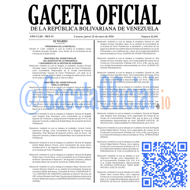 Gaceta Oficial, Gaceta 43301, Gaceta 43301 HD, Gaceta #43301, Gaceta Oficial Venezuela #43301