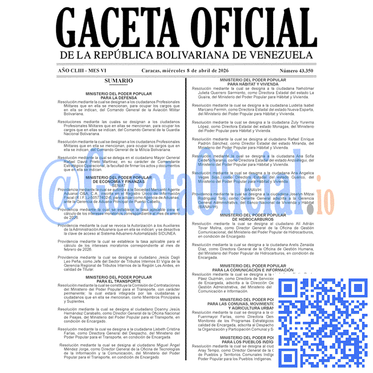 Gaceta Oficial, Gaceta 43350, Gaceta 43350 HD, Gaceta #43350, Gaceta Oficial Venezuela #43350