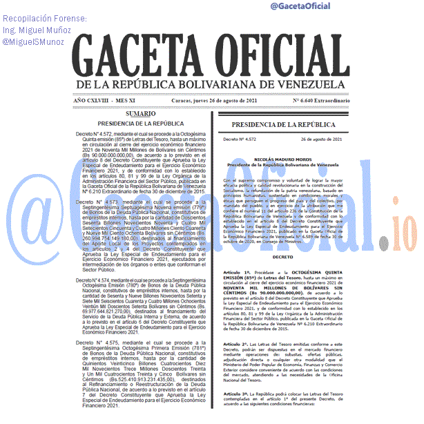 Gaceta Oficial 6640 del 26 agosto 2021 Gaceta Oficial 6640 del 26 agosto 2021
