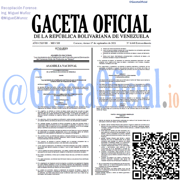 Gaceta Oficial 6648 del 17 septiembre 2021