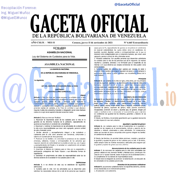 Gaceta Oficial 6665 del 11 noviembre 2021
