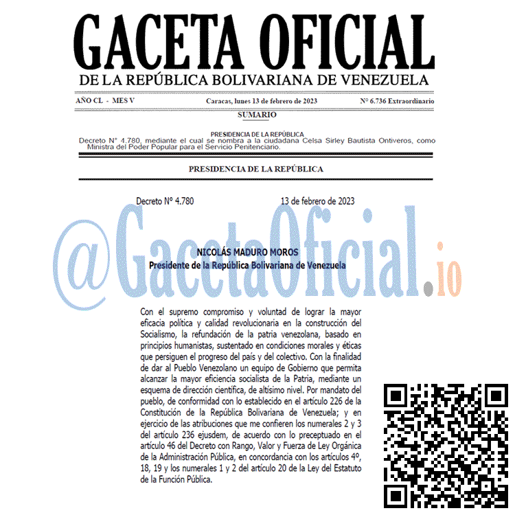 Gaceta Oficial, Gaceta 6736, Gaceta #6736, Gaceta Oficial Venezuela #6736