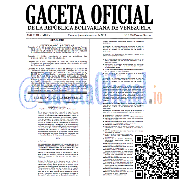 Gaceta Oficial, Gaceta 6890, Gaceta 6890 HD, Gaceta #6890, Gaceta Oficial Venezuela #6890