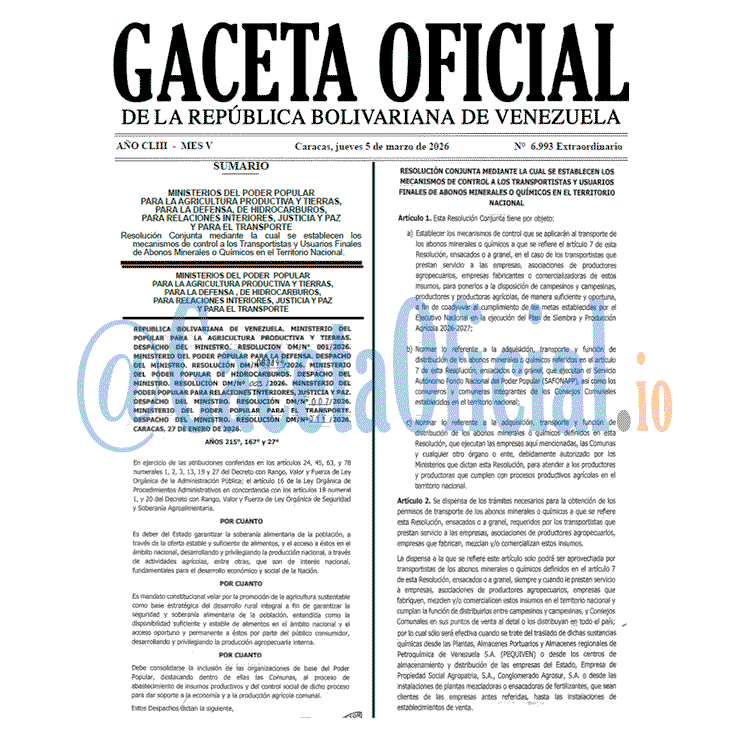 Gaceta Oficial, Gaceta 6993, Gaceta 6993 HD, Gaceta #6993, Gaceta Oficial Venezuela #6993