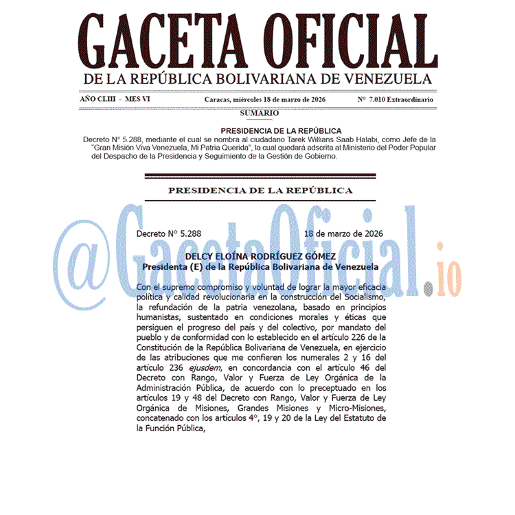 Gaceta Oficial, Gaceta 7010, Gaceta 7010 HD, Gaceta #7010, Gaceta Oficial Venezuela #7010