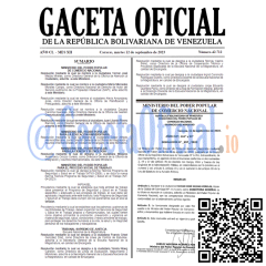 Gaceta Oficial de Venezuela 42712 del martes 12 septiembre 2023