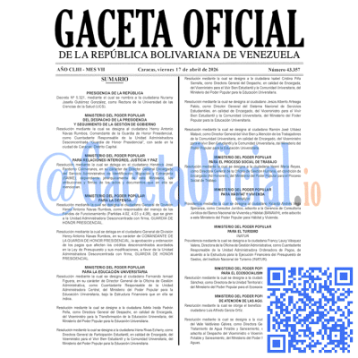 Gaceta Oficial Venezuela #43357